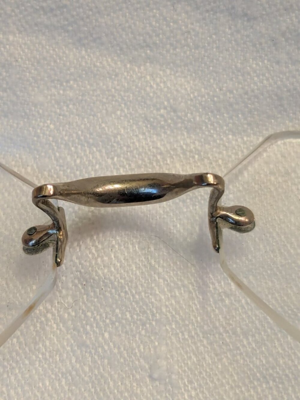 Antique Octagon Rimless Spectacles 10K Gold Filled Eyeglasses 1920s Art Deco Bif - Picture 6 of 10